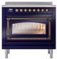 Ilve® Nostalgie II Noblesse 36'' Midnight Blue Pro Style Induction Range with Burnished Trim-1