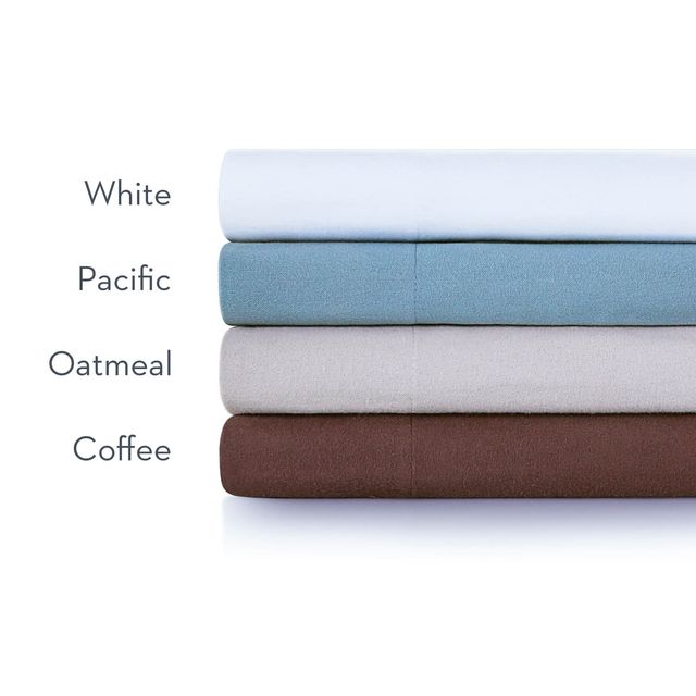Malouf® Woven™ Portuguese Flannel Coffee Split King Sheet Set-1