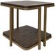 International Furniture Direct Onix Cocoa Brown End Table with Gold Frame-0
