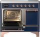 Ilve® Majestic III 40" Midnight Blue Pro Style Induction Range with Solid Door and Copper Trim-3