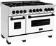 ZLINE Autograph Edition 48" Stainless Steel Pro Style Dual Fuel Range with White Matte Door and Matte Black Accents-4