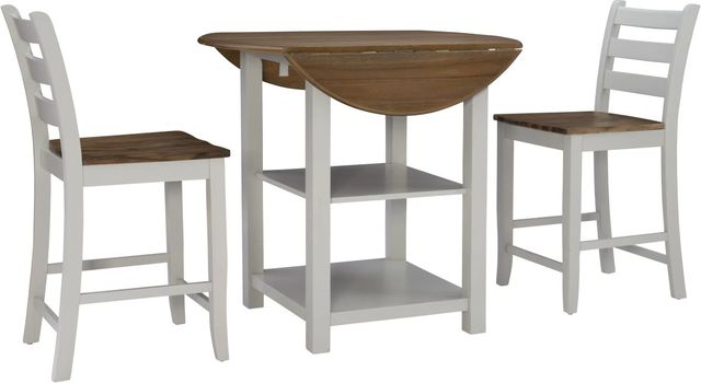 Powell® Vail 3-Piece Silver Birch/Wire Brushed Oak Counter Dining Set-4