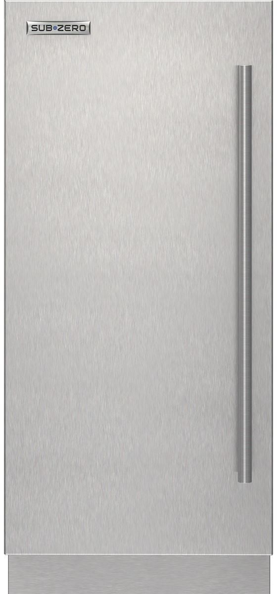 Sub-Zero® 15" Stainless Steel Left Hinge Column Refrigerator Door Panel Kit with Tubular Handle-0
