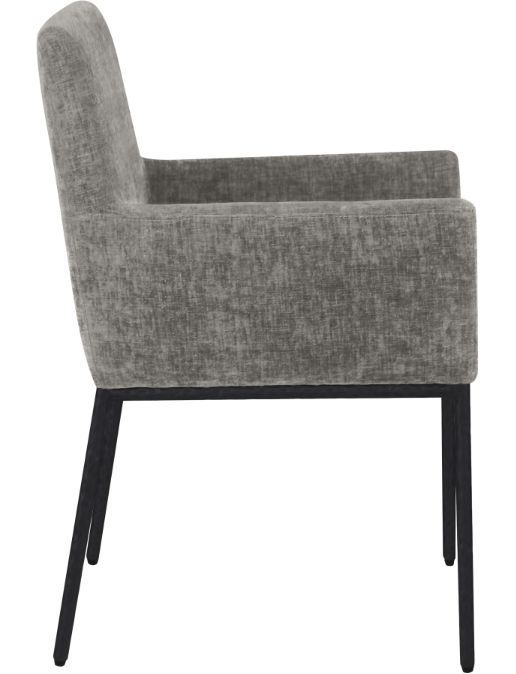 Meridian Furniture Reeves Gray/Matte Black Chenille Upholstered Dining Chair-4