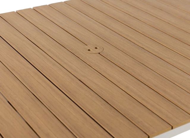 Transformer Table Transformer Light Gray/Light Oak Aluminum/Polystyrene Outdoor Extendable Dining Table-3
