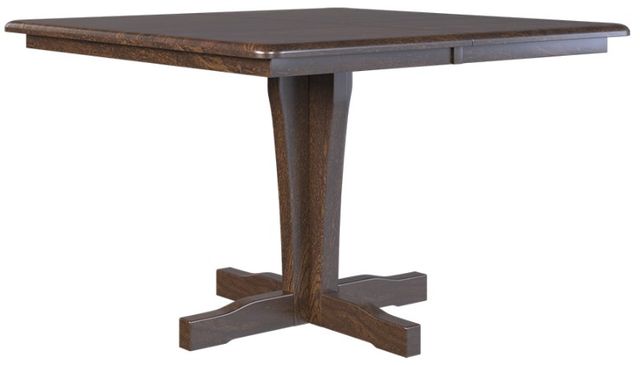 Country View Woodworking Customizable Albany Cherry Top Dining Table with 1-leaf and Brown Maple Base-0