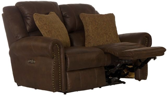 Catnapper® Pickett Walnut Power Reclining Loveseat with Power Adjustable Headrest-1
