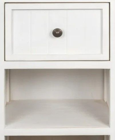 StyleCraft Eggshell 1-Drawer Side Table with Two Shelves-1