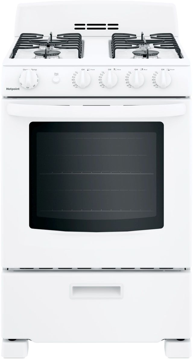 Hotpoint® 24" White Freestanding Gas Range-0