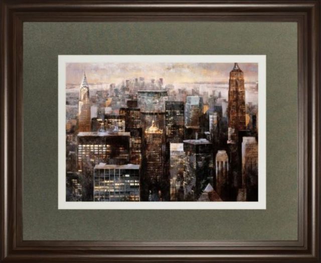 Classy Art Beige/Black Manhattan by Night by Bofarull, M. Wall Art-1
