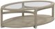 Hammary® Solstice Glass Top Oval Coffee Table with Soft Beige Base-0