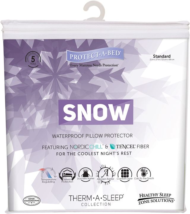 Protect-A-Bed® Therm-A-Sleep White Snow Waterproof Standard Pillow Protector-0