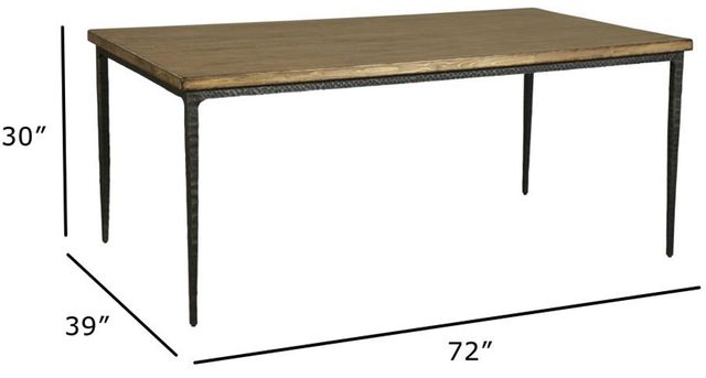Nest Home Collections Chloe Antique Natural Dining Table with Black Base-3