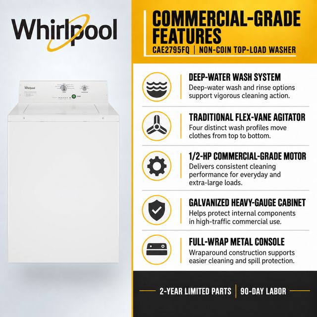 Whirlpool Commercial 3.27 Cu. Ft. Non-Coin Top-Load Washer - White-3