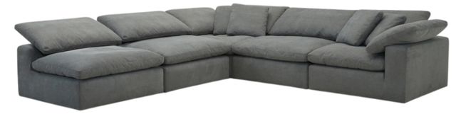 Parker House® Exhale 5-Piece Mathis Thunder Curved Arm Sectional-0