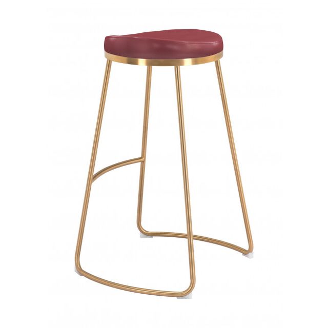 Zuo® Modern Bree Burgundy/Gold Counter Stool-2