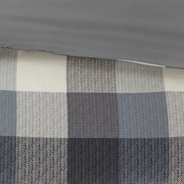 Olliix by Madison Park 7 Piece Grey Queen Ridge Herringbone Comforter Set-3
