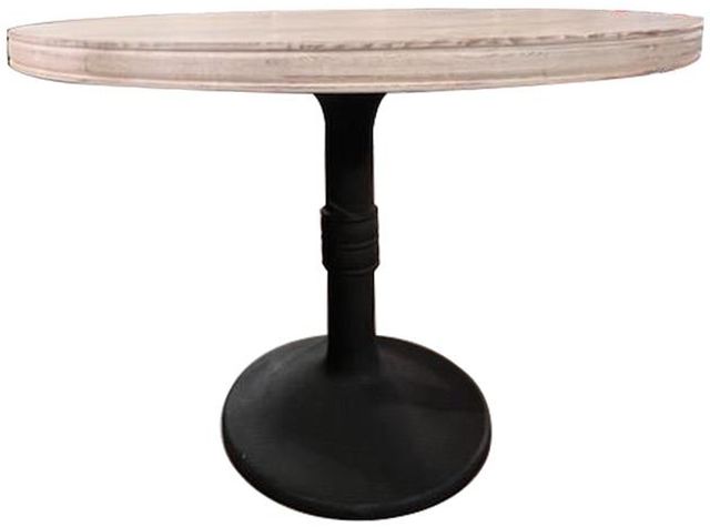 Nest Home Collections Sadie White Wash Round Counter Table with Iron Base-0