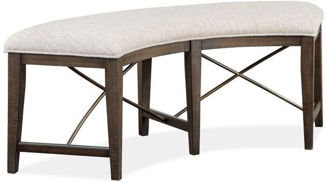 Magnussen Home® Westley Falls Graphite Curved Bench with Upholstered Seat-3