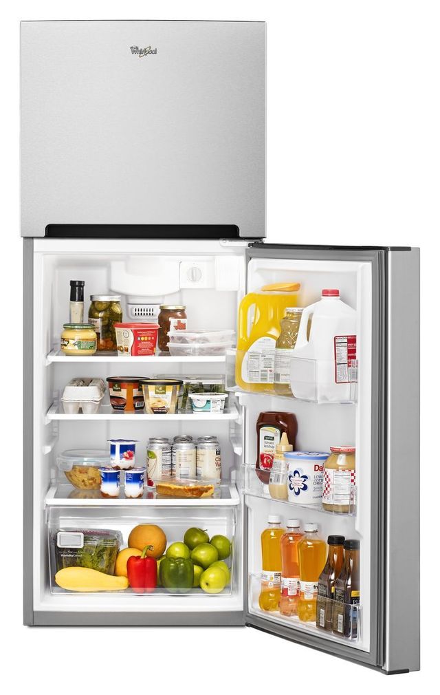Whirlpool® 11.0 Cu. Ft. Top Freezer Refrigerator-Monochromatic Stainless Steel-2
