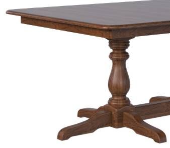 Country View Woodworking Customizable Harwich Elm Top 42" Dining Table with 4-Leaves and Brown Maple Base-1