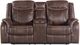 Elements International Carrera Brown Gliding Reclining Loveseat with Console-1