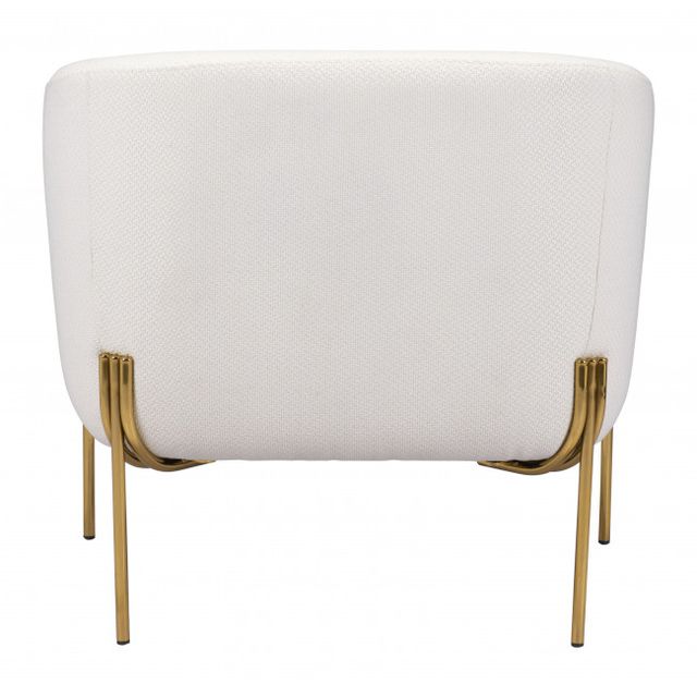 Zuo® Modern Micaela Ivory/Gold Arm Chair-3