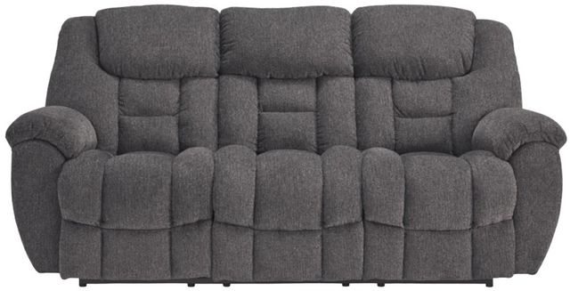 Signature Design by Ashley® Foreside Charcoal Manual Reclining Sofa-1