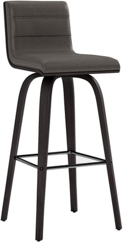 Armen Living Vienna Black Brushed/Gray Swivel Counter Stool-0