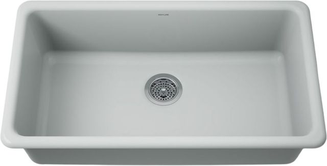 KOHLER® Iron/Tones® Ice Gray 33" Top/Undermount Single-Bowl Kitchen Sink-0