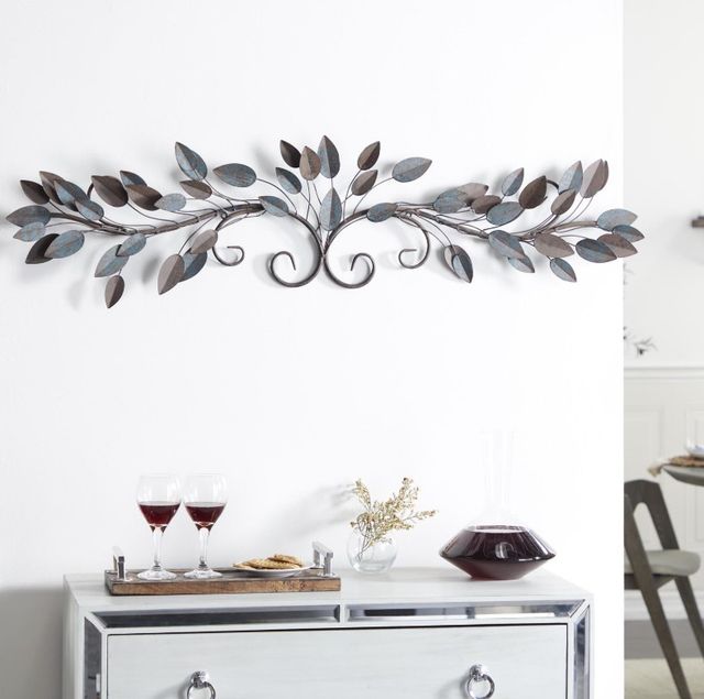 Deco Marche Blue 12" Leaf Wall Decor-2