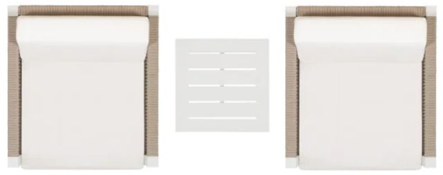 Linon Calabash 3-Piece White Aluminum/Fabric Outdoor Conversation Set-4