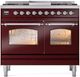 Ilve® Nostalgie II Series 40" Burgundy Pro Style Dual Fuel Range-0