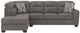 Benchcraft® Olten 2-Piece Graphite Left-Arm Facing Sectional and Chaise-1