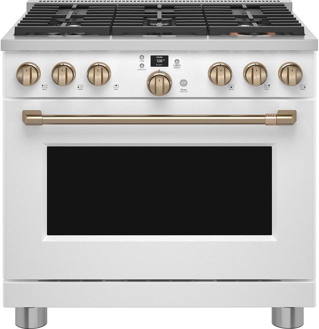 Café™ 36" Matte White Pro Style Dual Fuel Range-0