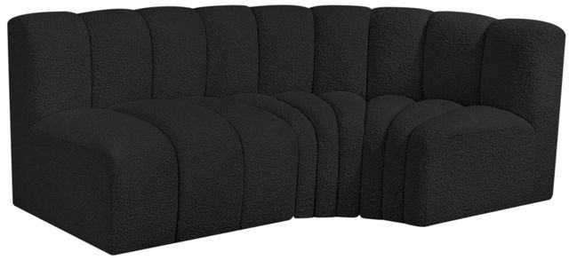 Meridian Furniture Arc 3-Piece Black Sectional-1