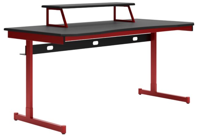 Signature Design by Ashley® Lynxtyn Black/Red Office Desk with Raised Monitor Stand-0
