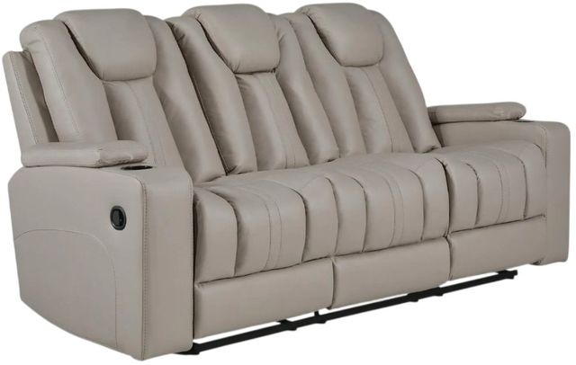 Signature Design by Ashley® Elevate Edges Coin Manual Reclining Sofa with Drop Down Table-0