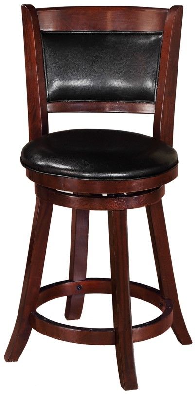 Crown Mark Cecil Black/Brown 24" Pub Swivel Counter Stools--SET OF 2-1