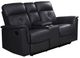 Mazin Furniture Ellesmere Dark Grey Manual Reclining Loveseat with Center Console-0