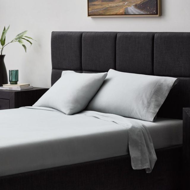 Malouf® 6-Piece Fog Linen-Weave Cotton Split King Sheet Set-1