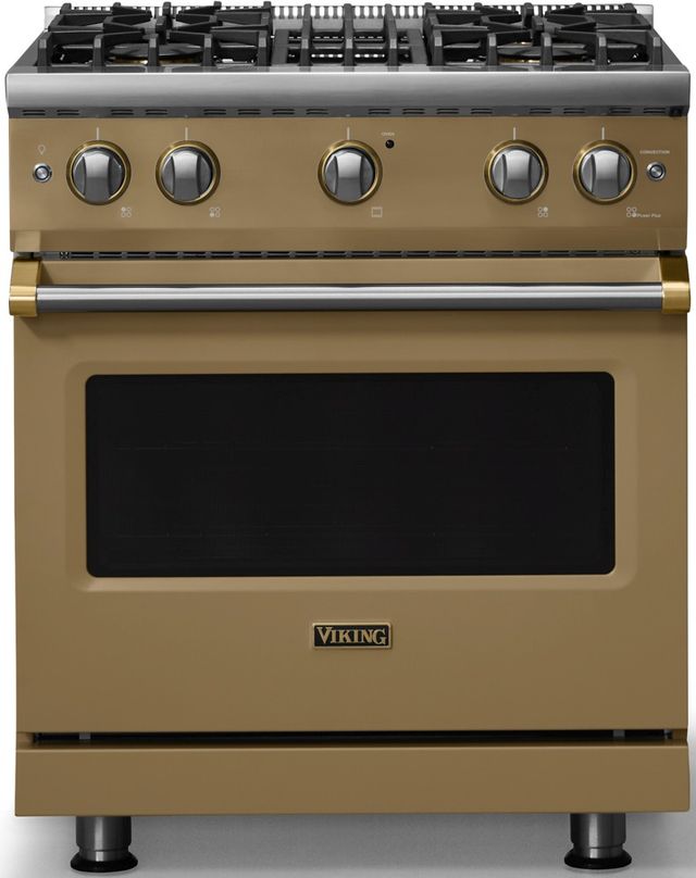 Viking® 5 Series 30" Golden Hour Pro Style Gas (NG) Range with Brushed Brass Trim-0
