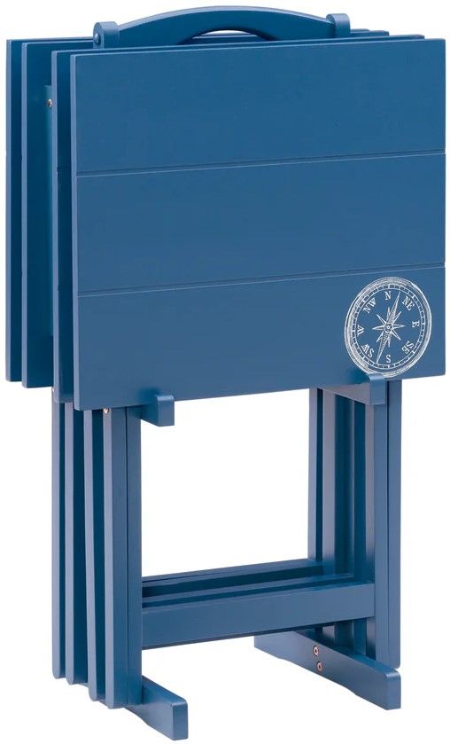 Linon Compass Navy Tray Table-4