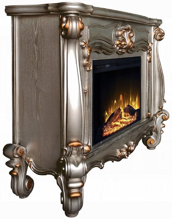 ACME Furniture Versailles Antique Platinum Fireplace-4