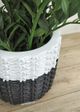 Le Present White and Black 19" Basket Planter-4