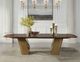 ACME Furniture Jamonica Glossy Wood Grain Dining Table with Gold Base-1