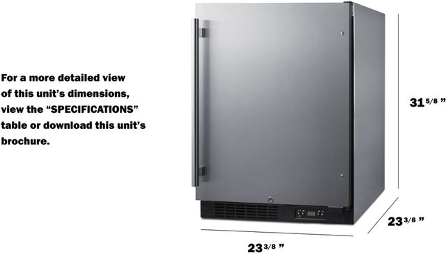 Summit® 24" 4.0 Cu. Ft. Stainless Steel Undercounter Freezer-1