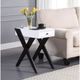 ACME Furniture Fierce White Side Table with Black Base-4