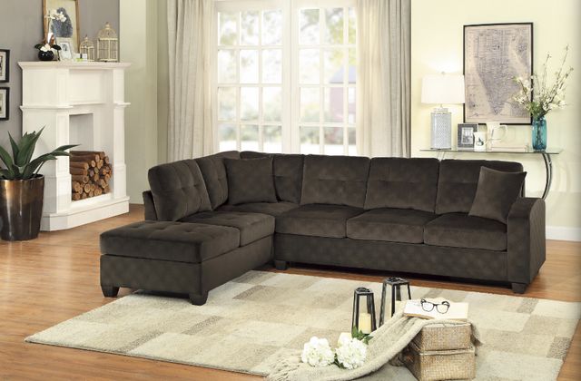 Homelegance® Emilio 2-Piece Chocolate Sectional with Chaise-1