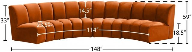 Meridian Furniture Infinity 4-Piece Cognac Modular Sectional-2